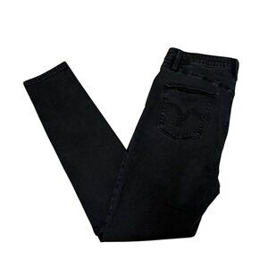YMI Black Skinny Jeans Junior Size 13 High Waisted Button Fly Stretch Denim